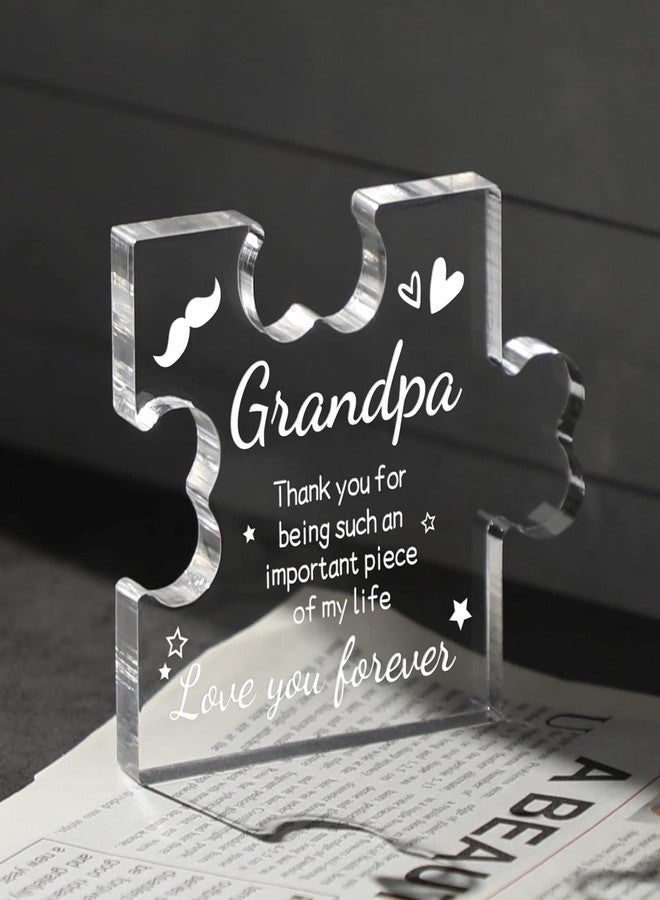 Gifzy Grandpa Gifts Acrylic Puzzle Plaque - Grandpa Christmas Gifts - Gifts for Grandpa 5 x 5 Inch Desk Decorations - Fathers Day Birthday Card Gifts for Grandpa - Image 4